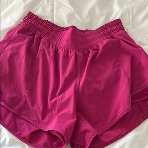 Pink Athletic Shorts with Moisture Wicking Fabric and Elastic Waistband